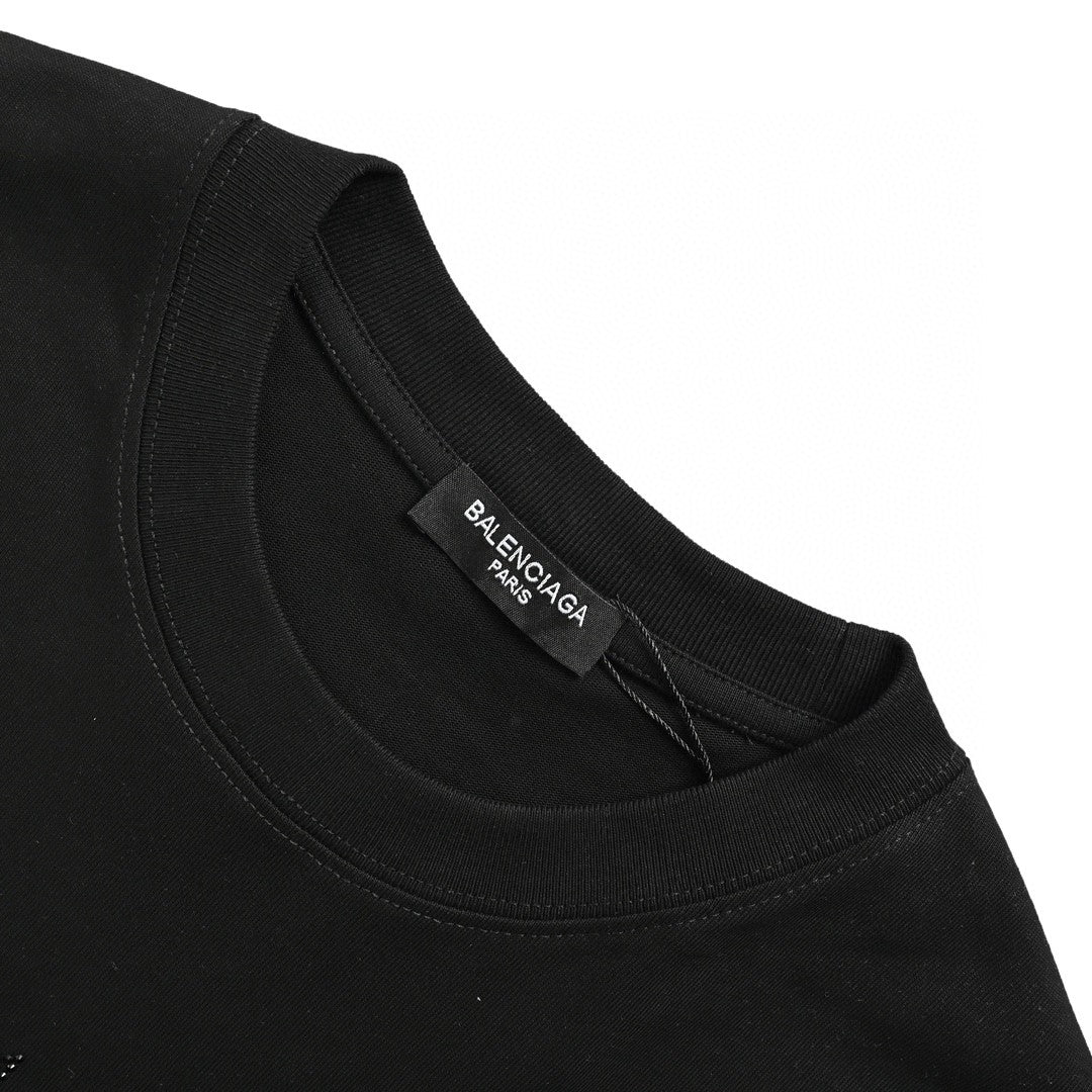 Balenciaga Crystal Logo T-Shirt in Black - Prime Reps