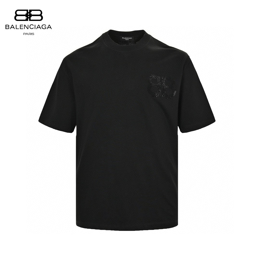 Balenciaga Crystal Logo T-Shirt in Black - Prime Reps