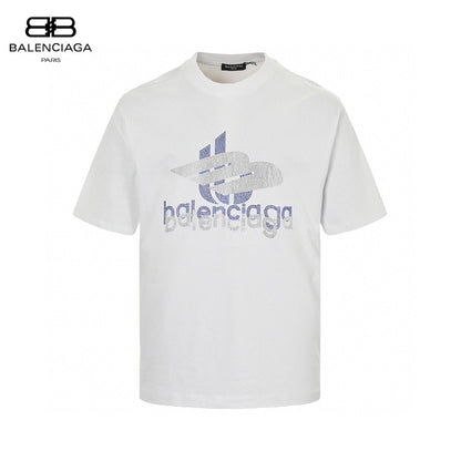 Balenciaga Crystal Logo T-Shirt in White - Prime Reps