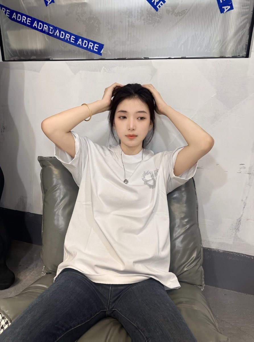 Balenciaga Crystal Logo T-Shirt in White - Prime Reps