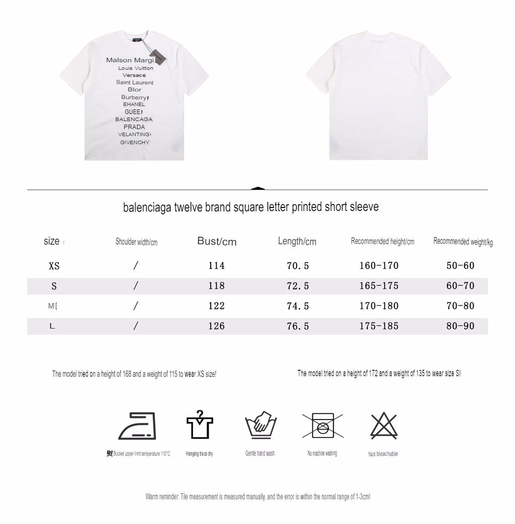 Balenciaga Designer Names T-Shirt - Prime Reps