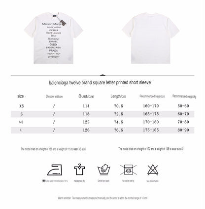 Balenciaga Designer Names T-Shirt - Prime Reps