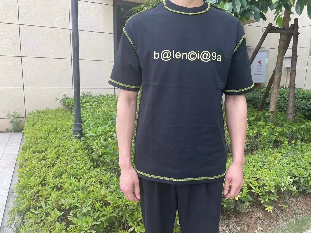 Balenciaga Digital Age Logo T-Shirt - Black - Prime Reps