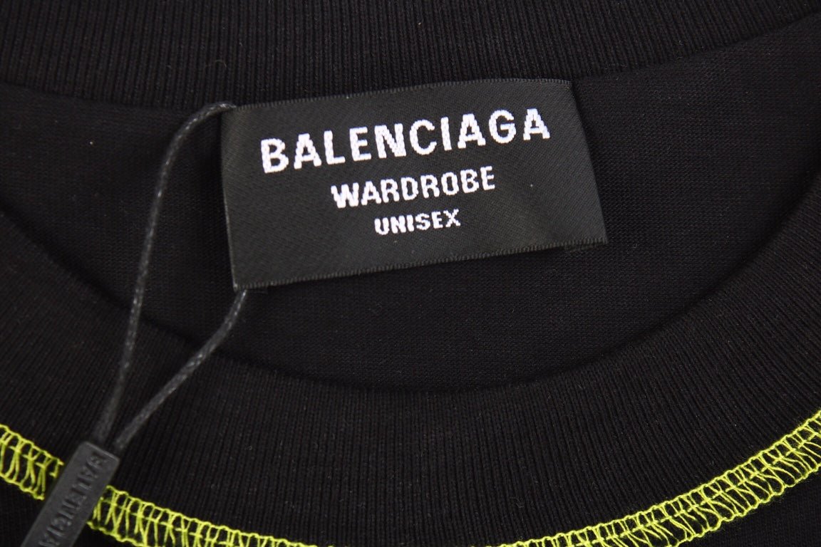 Balenciaga Digital Age Logo T-Shirt - Black - Prime Reps