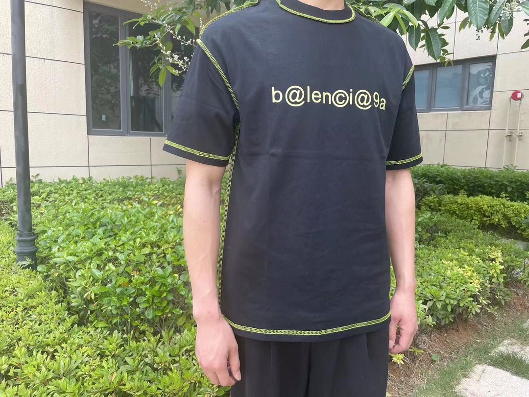 Balenciaga Digital Age Logo T-Shirt - Black - Prime Reps