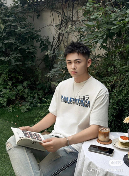 Balenciaga Distorted Logo T-Shirt - Prime Reps