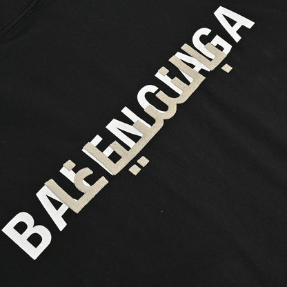 Balenciaga Distorted Logo T-Shirt (Black) - Prime Reps