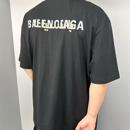 Balenciaga Distorted Logo T-Shirt (Black) - Prime Reps