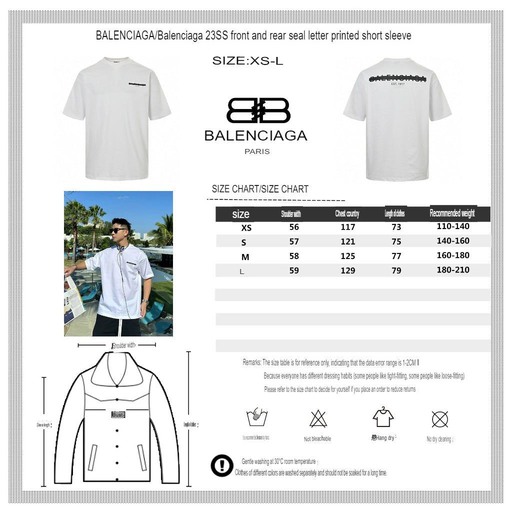 Balenciaga Distorted Logo T-Shirt (White) - Prime Reps