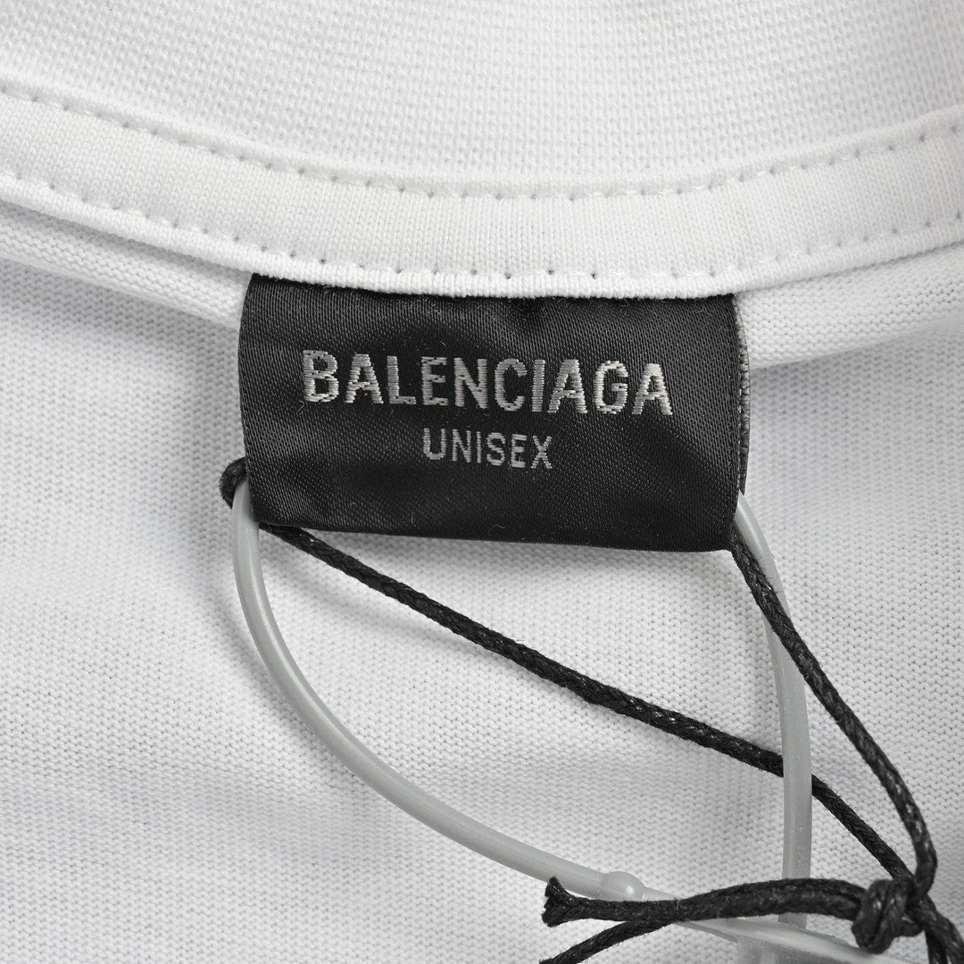 Balenciaga Distorted Logo T-Shirt (White) - Prime Reps