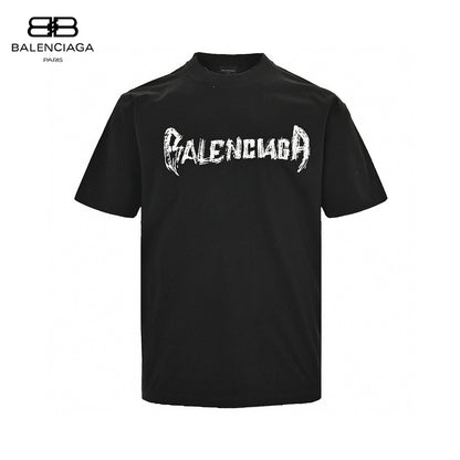 Balenciaga Distressed Logo T-Shirt in Black - Prime Reps