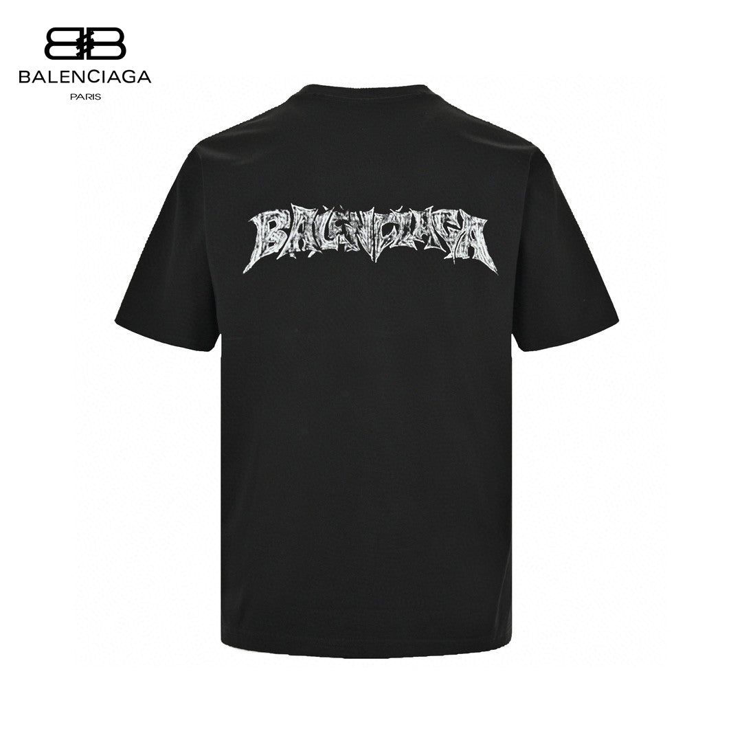 Balenciaga Distressed Logo T-Shirt in Black - Prime Reps