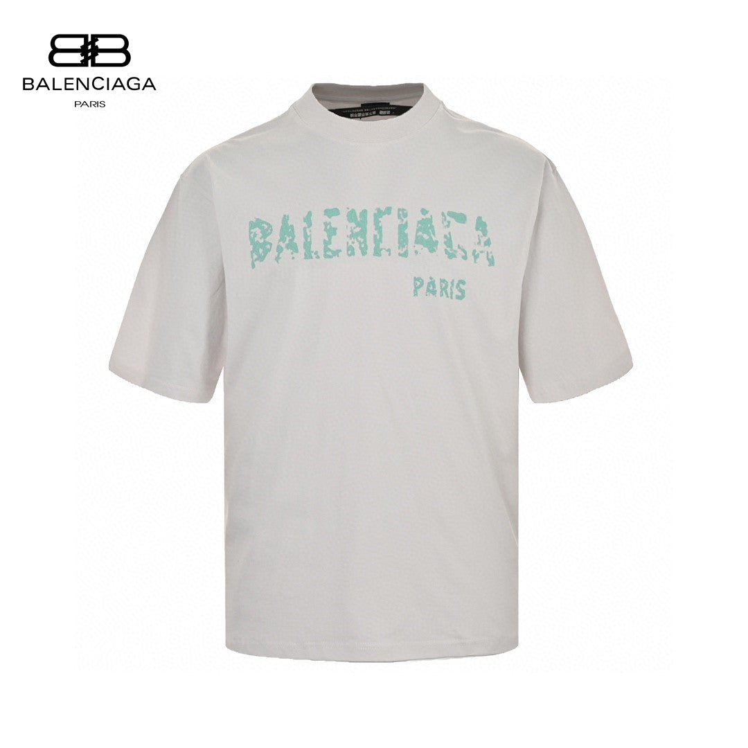 Balenciaga Distressed Logo T-Shirt in White - Prime Reps