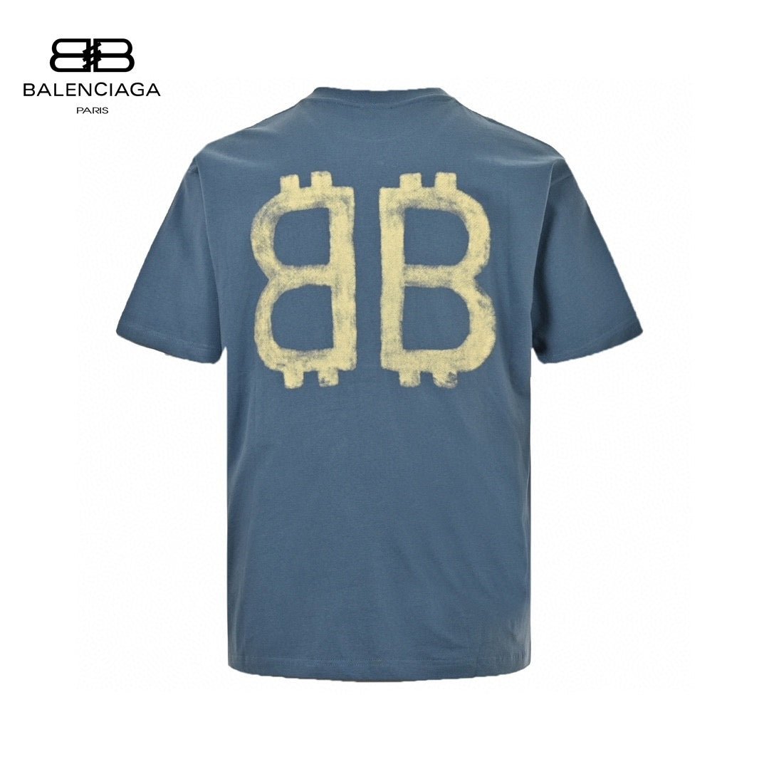 Balenciaga Double B Bitcoin T-Shirt (Blue) - Prime Reps