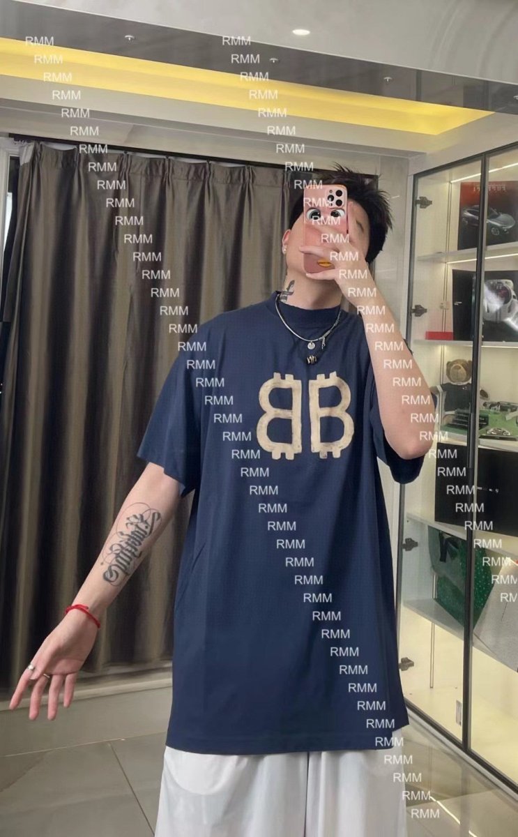 Balenciaga Double B Bitcoin T-Shirt (Blue) - Prime Reps