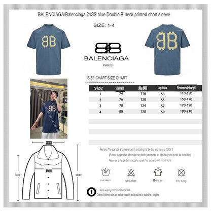 Balenciaga Double B Bitcoin T-Shirt (Blue) - Prime Reps