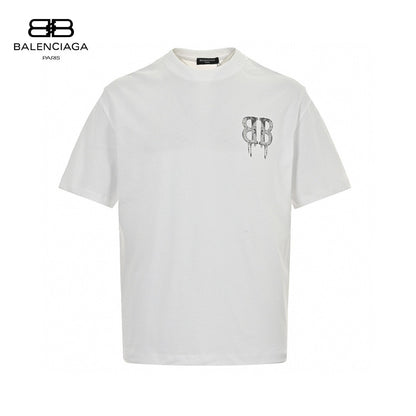 Balenciaga Dripping BB Logo T-Shirt (White) - Prime Reps