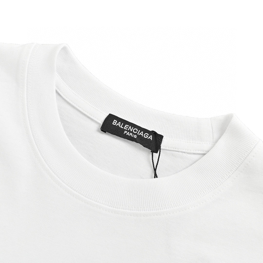 Balenciaga Dripping BB Logo T-Shirt (White) - Prime Reps