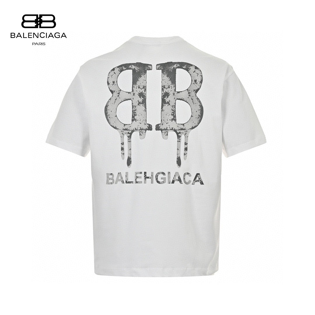 Balenciaga Dripping BB Logo T-Shirt (White) - Prime Reps