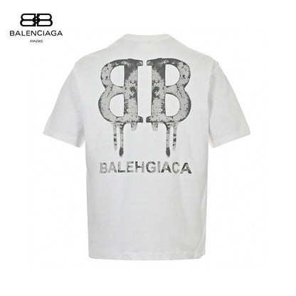 Balenciaga Dripping BB Logo T-Shirt (White) - Prime Reps