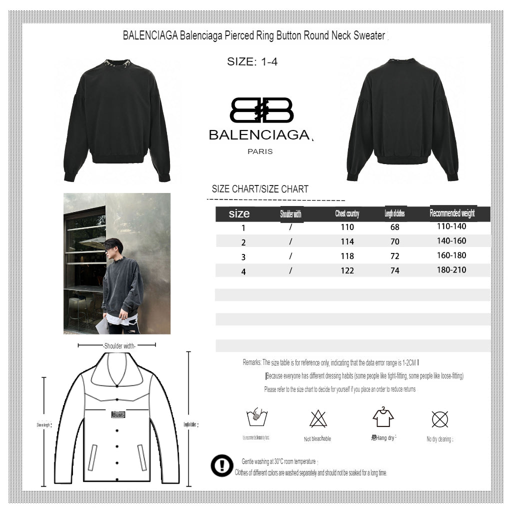 Balenciaga Embellished Collar Sweatshirt - Prime Reps