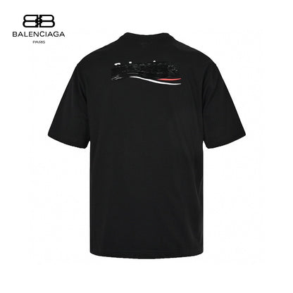 Balenciaga Embroidered Patch Logo T-Shirt (Black) - Prime Reps