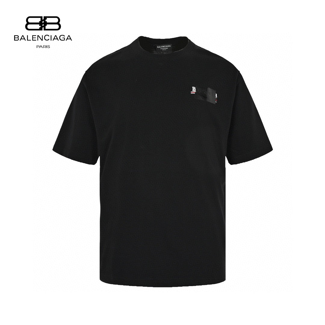 Balenciaga Embroidered Patch Logo T-Shirt (Black) - Prime Reps