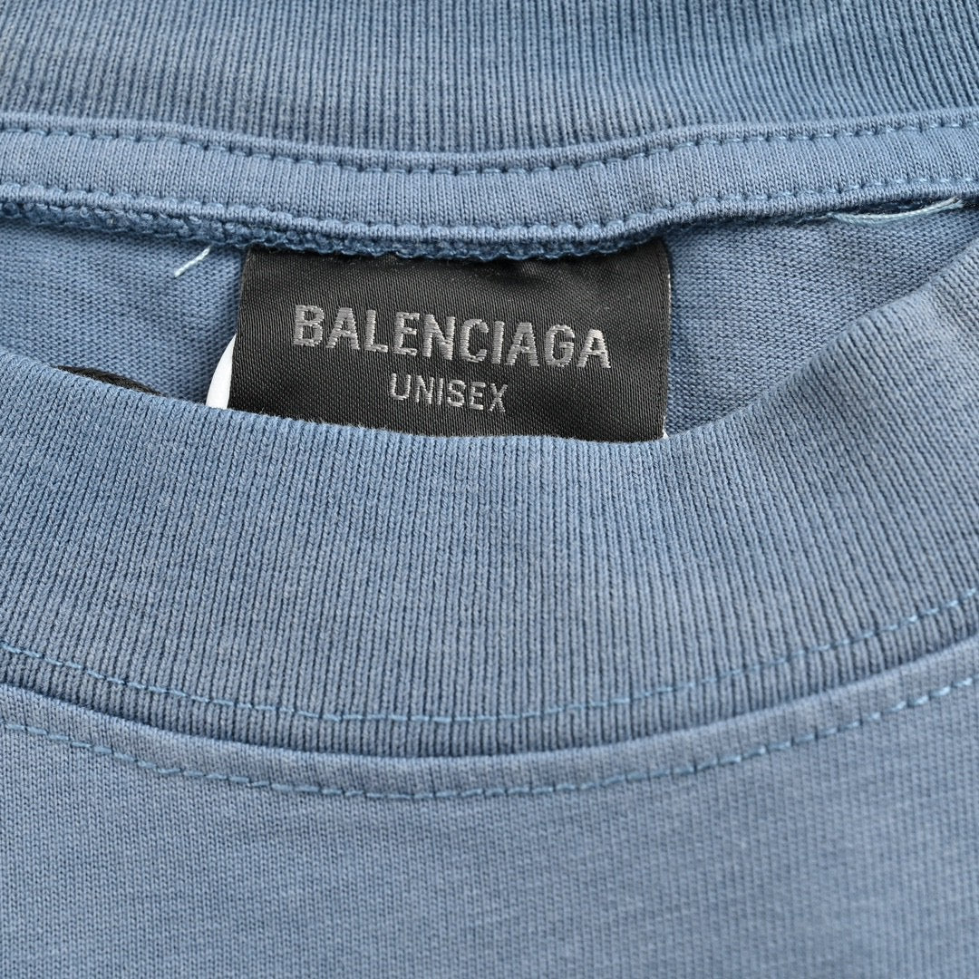 Balenciaga Flame Graphic T-Shirt (Blue) - Prime Reps