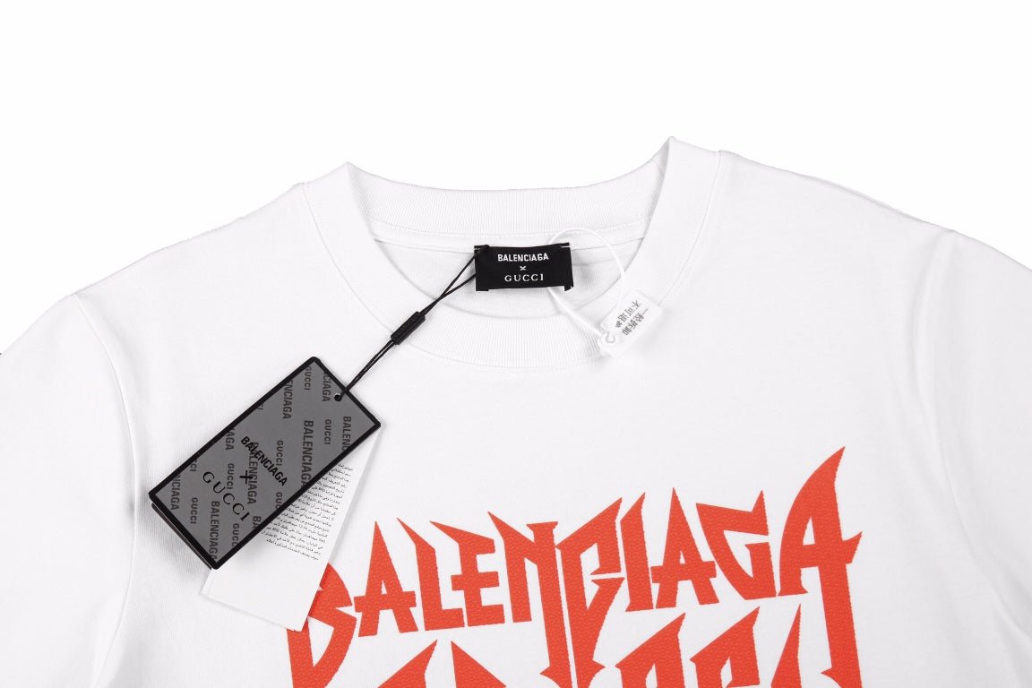 Balenciaga Gothic Logo T-Shirt - White - Prime Reps