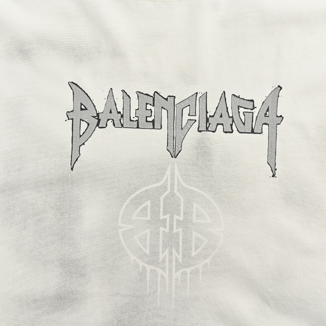 Balenciaga Gothic Logo T-Shirt (White) - Prime Reps