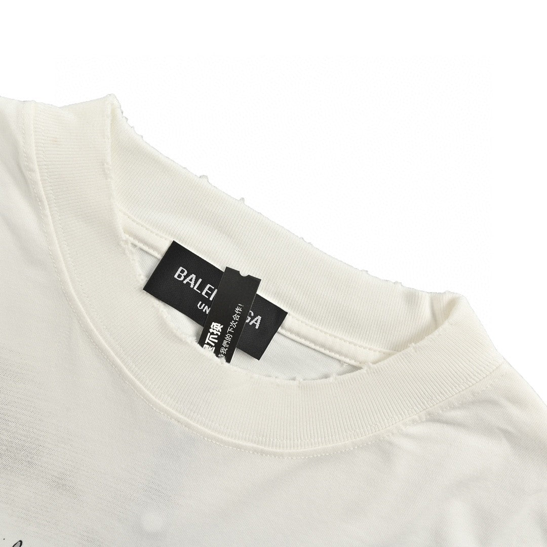 Balenciaga Gothic Logo T-Shirt (White) - Prime Reps