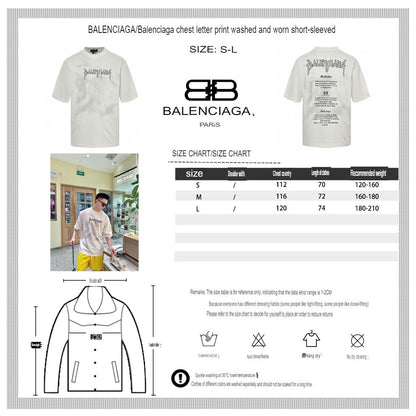 Balenciaga Gothic Logo T-Shirt (White) - Prime Reps