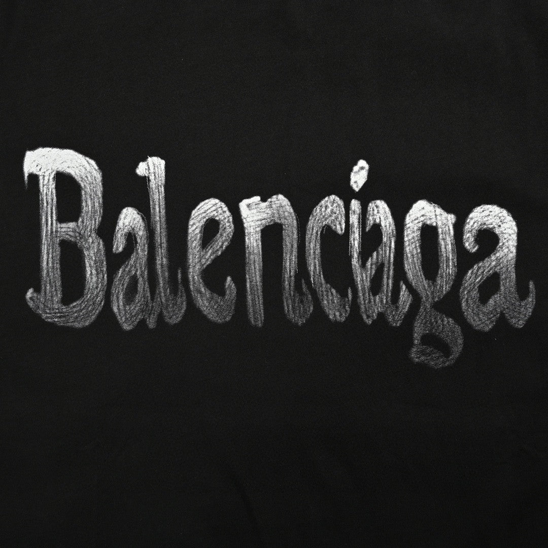 Balenciaga Gradient Logo T-Shirt (Black) - Prime Reps