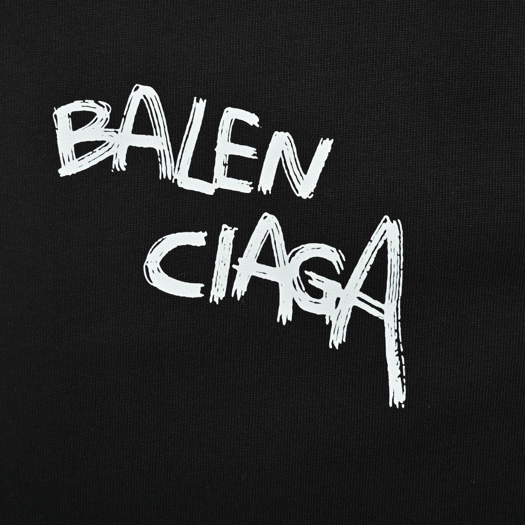 Balenciaga Graffiti Logo Black T-Shirt - Prime Reps