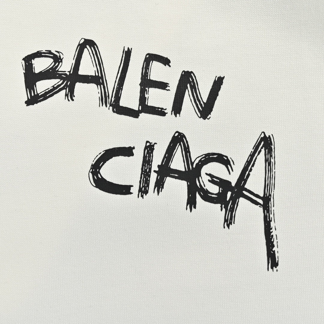 Balenciaga Graffiti Logo White T-Shirt - Prime Reps