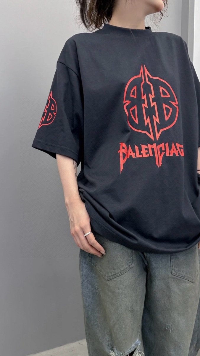 Balenciaga Graphic Logo T-Shirt (Black) - Prime Reps