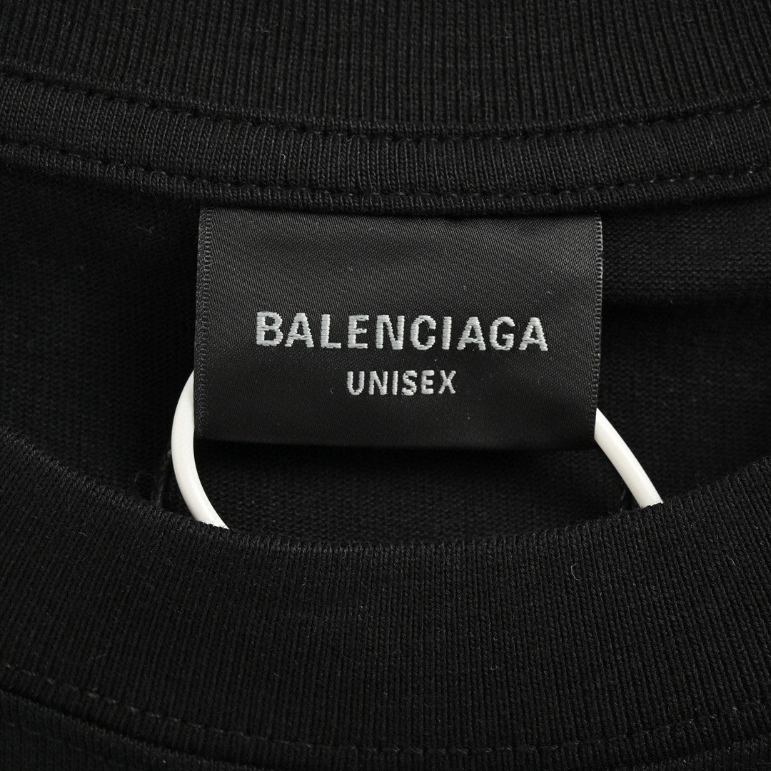 Balenciaga Graphic Print T-Shirt (Black) - Prime Reps