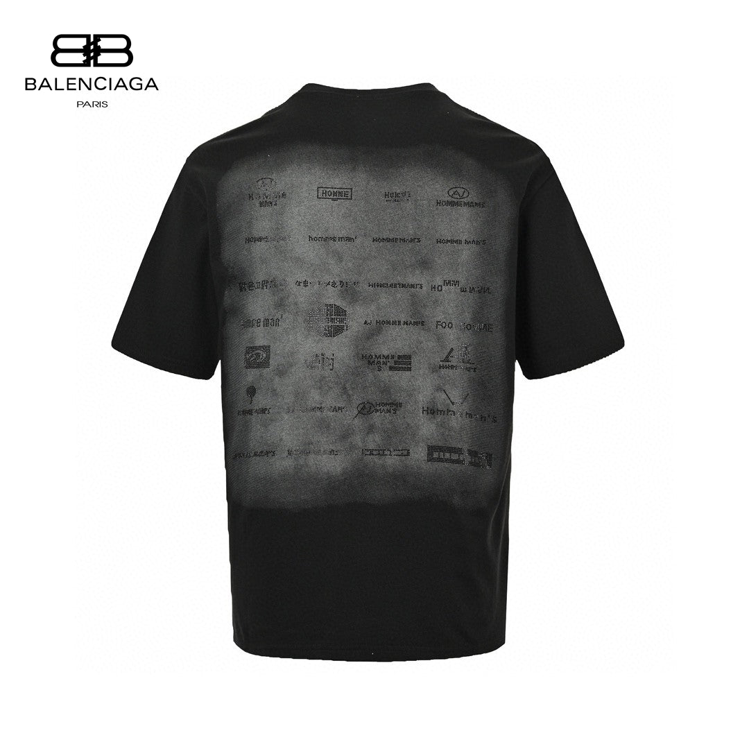 Balenciaga Graphic Print T-Shirt (Black) - Prime Reps