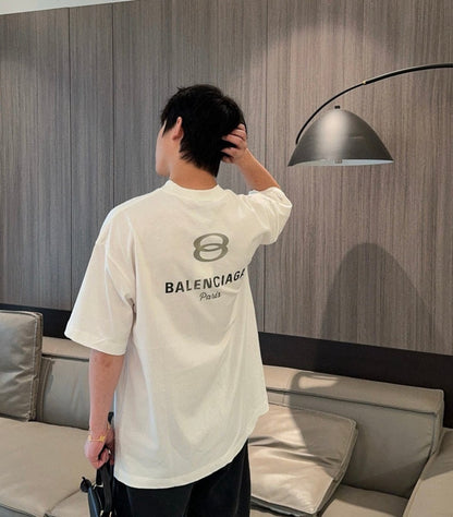 Balenciaga Grey Logo T-Shirt (White) - Prime Reps