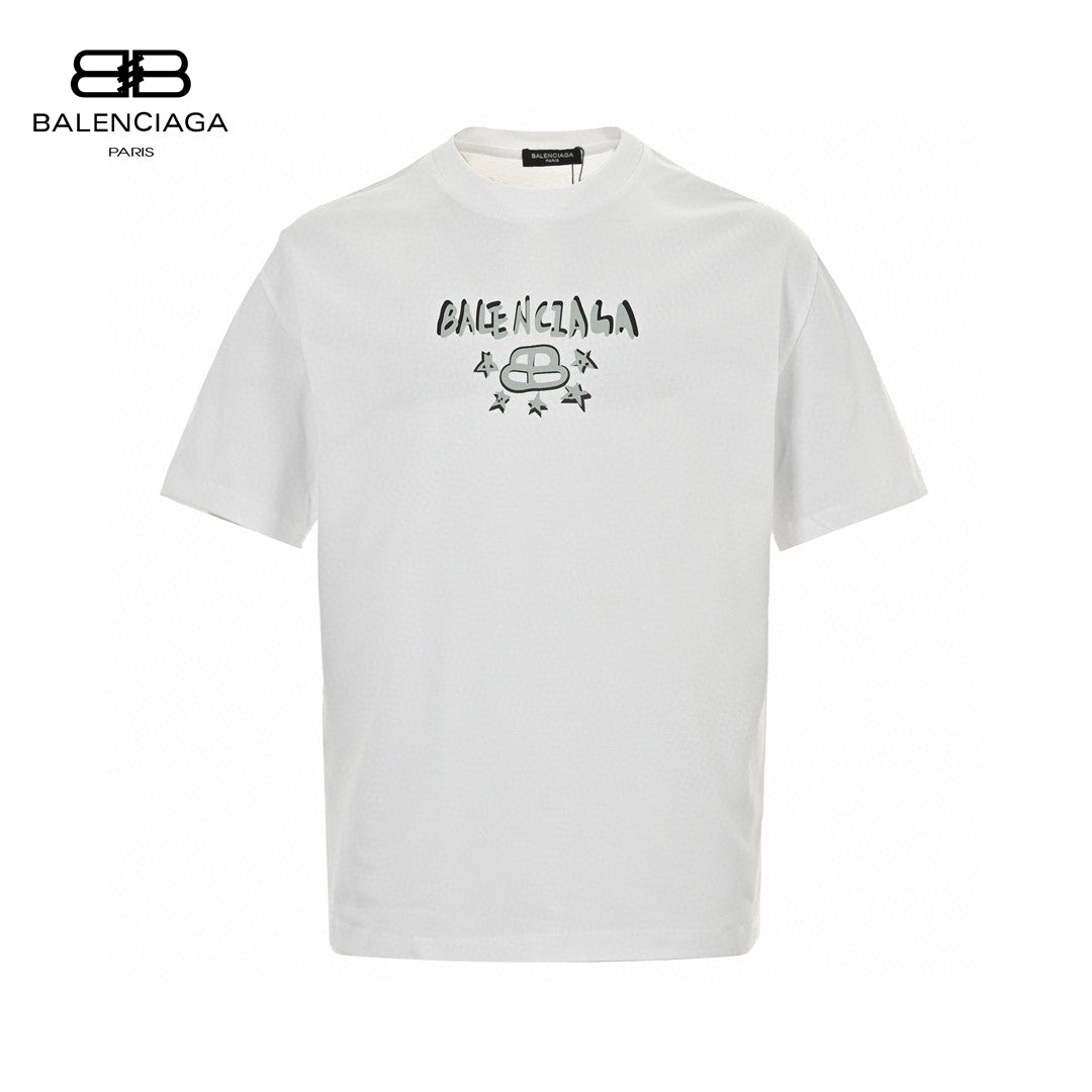 Balenciaga Paris Graphic T-Shirt (White) - Prime Reps