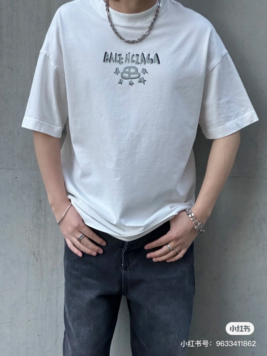 Balenciaga Paris Graphic T-Shirt (White) - Prime Reps