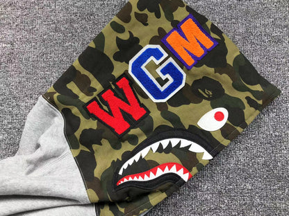 BAPE GREEN CAMO FULL ZIP HOODIE GREY