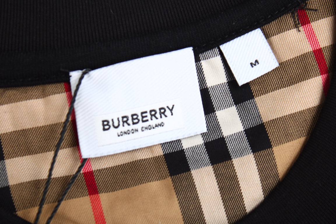 Burberry Check Sleeve T-Shirt (Black)