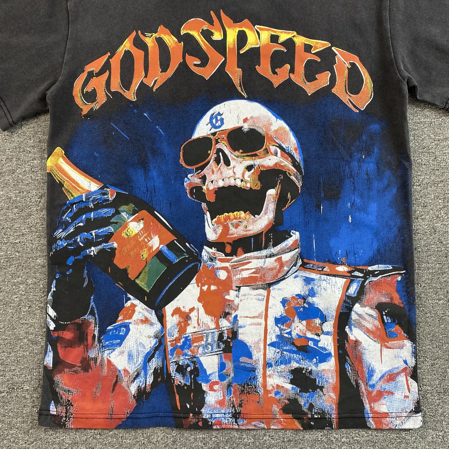 GODSPEED VICTORY TOAST T-SHIRT WASHED BLACK