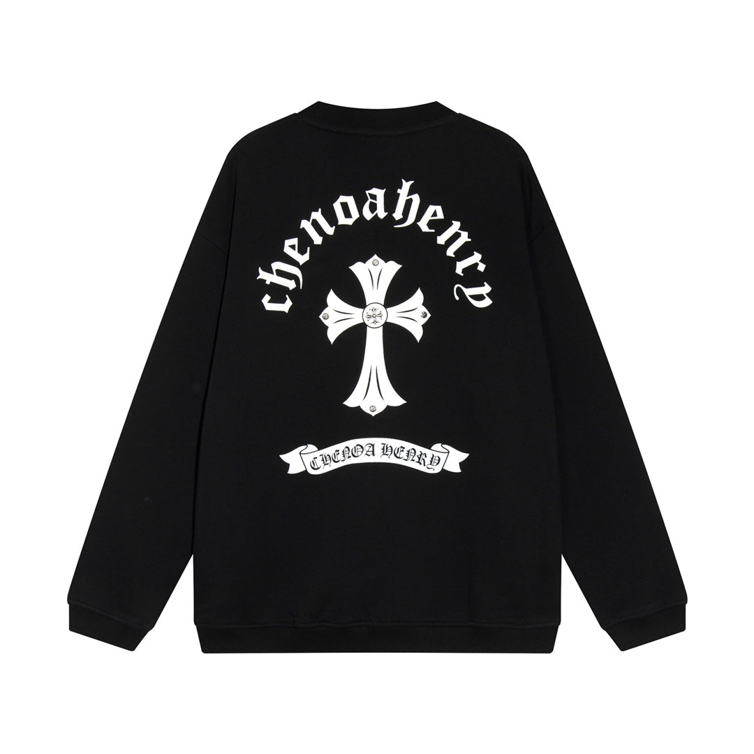 CHROME HEARTS WHITE CROSS SWEATSHIRT BLACK