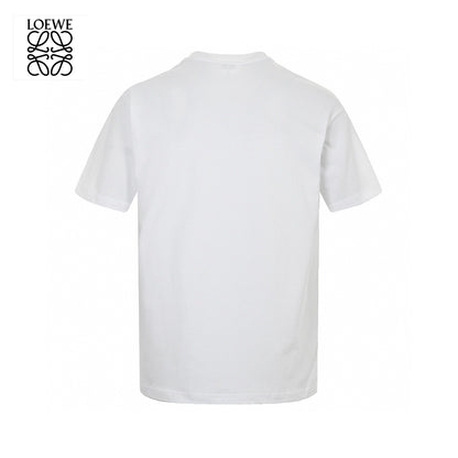 Loewe White T-Shirt with Blue Pocket Logo