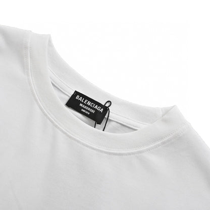 Balenciaga White T-Shirt with Mountain Graphic