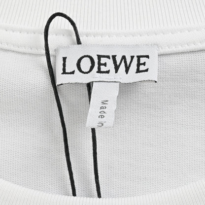 Loewe White T-Shirt with Blue Pocket Logo