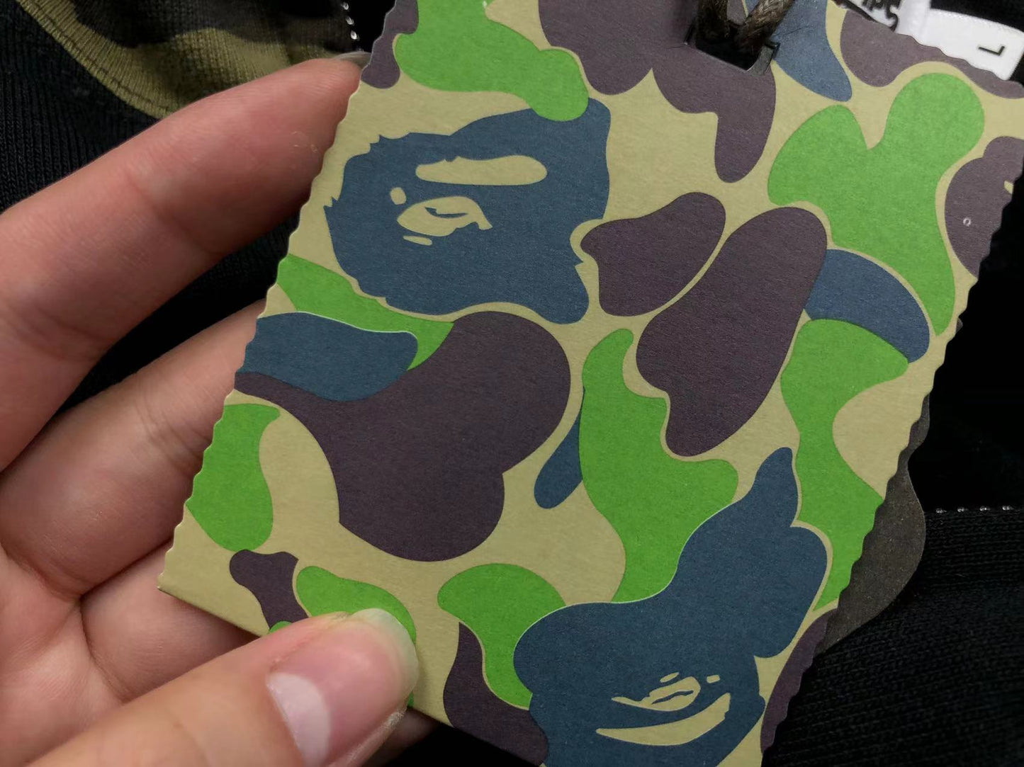 BAPE GREEN CAMO FULL ZIP HOODIE BLACK