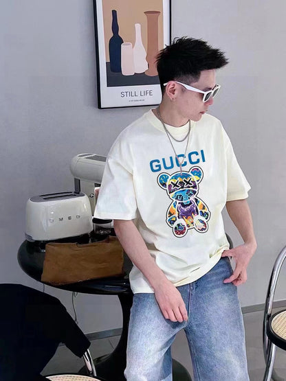 Gucci Cream T-Shirt with Bear Graphic